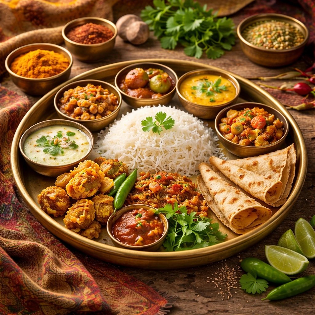 Traditional Farm Thali at Aapal Gaon